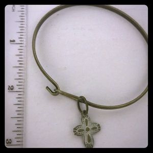 NWOT Gleeful Peacock Cross Charm Bracelet